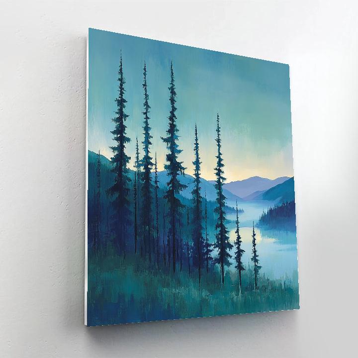 Franklin Carmichael Inspired Evening Mist Over Northern Pines Paint by numbers kits