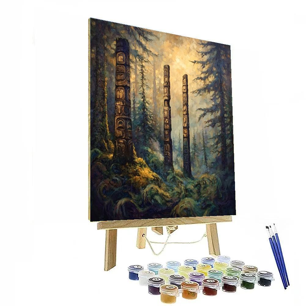 Emily Carr Inspired Totemic Forest Silence painting number kit