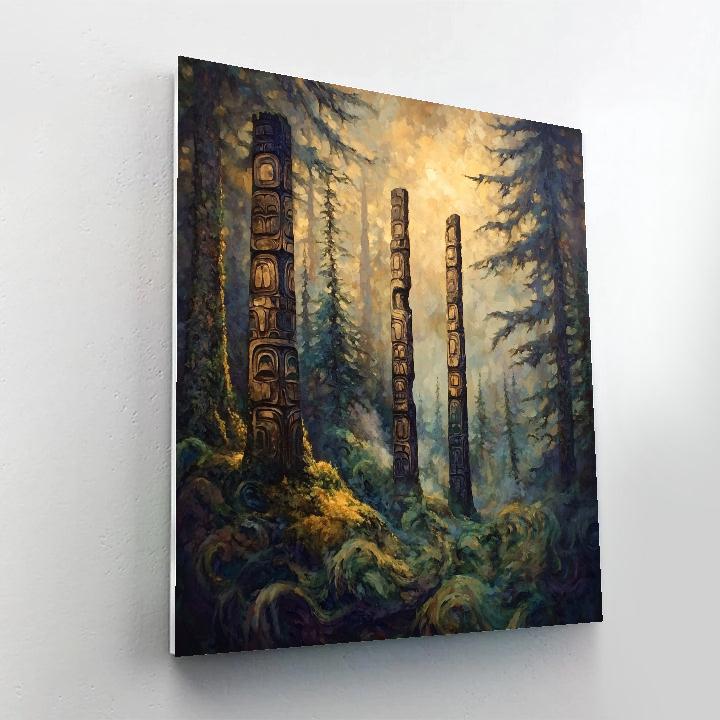 Emily Carr Inspired Totemic Forest Silence painting number kit