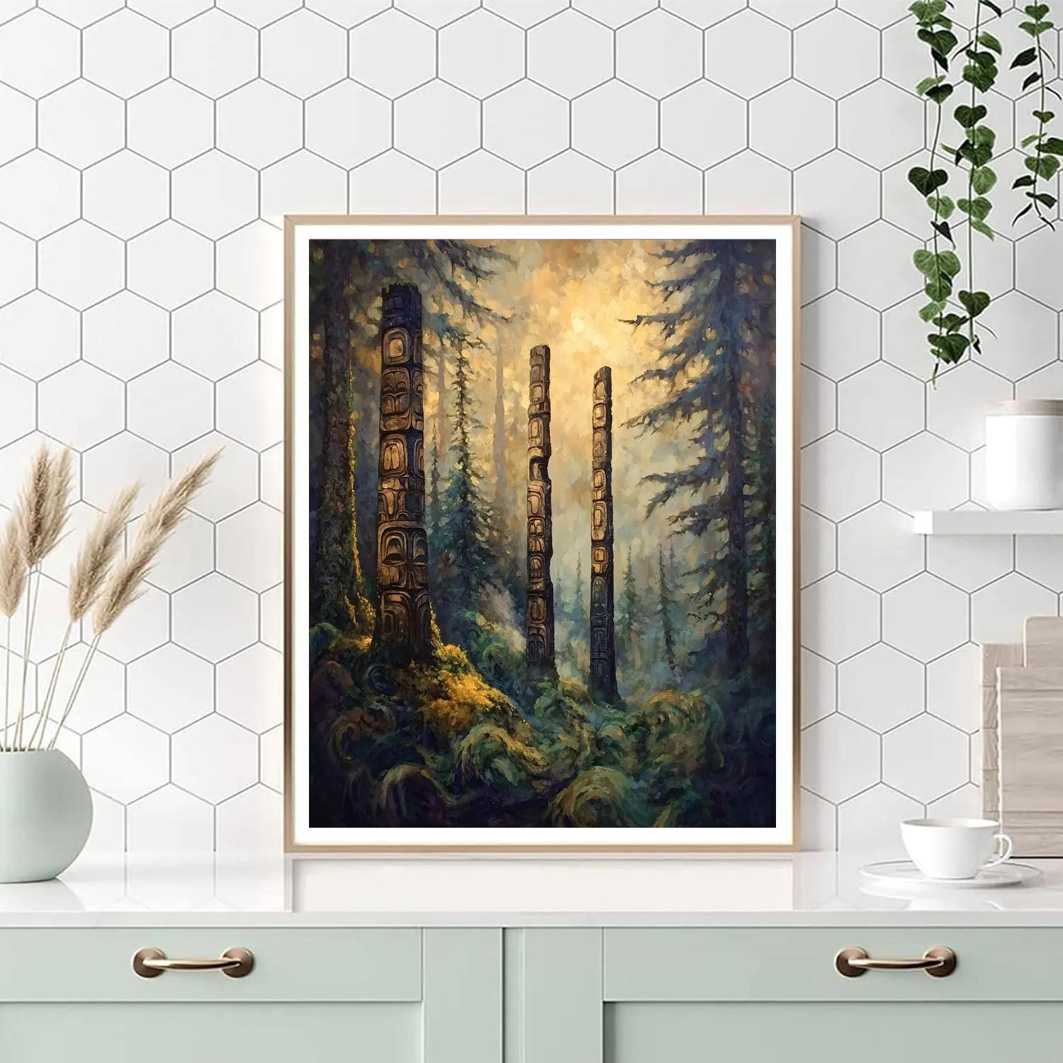 Emily Carr Inspired Totemic Forest Silence painting number kit