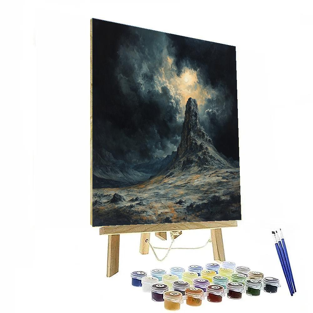 Francisco Goya Inspired Moonlit Crag With Brooding Skies Painting by numbers kit