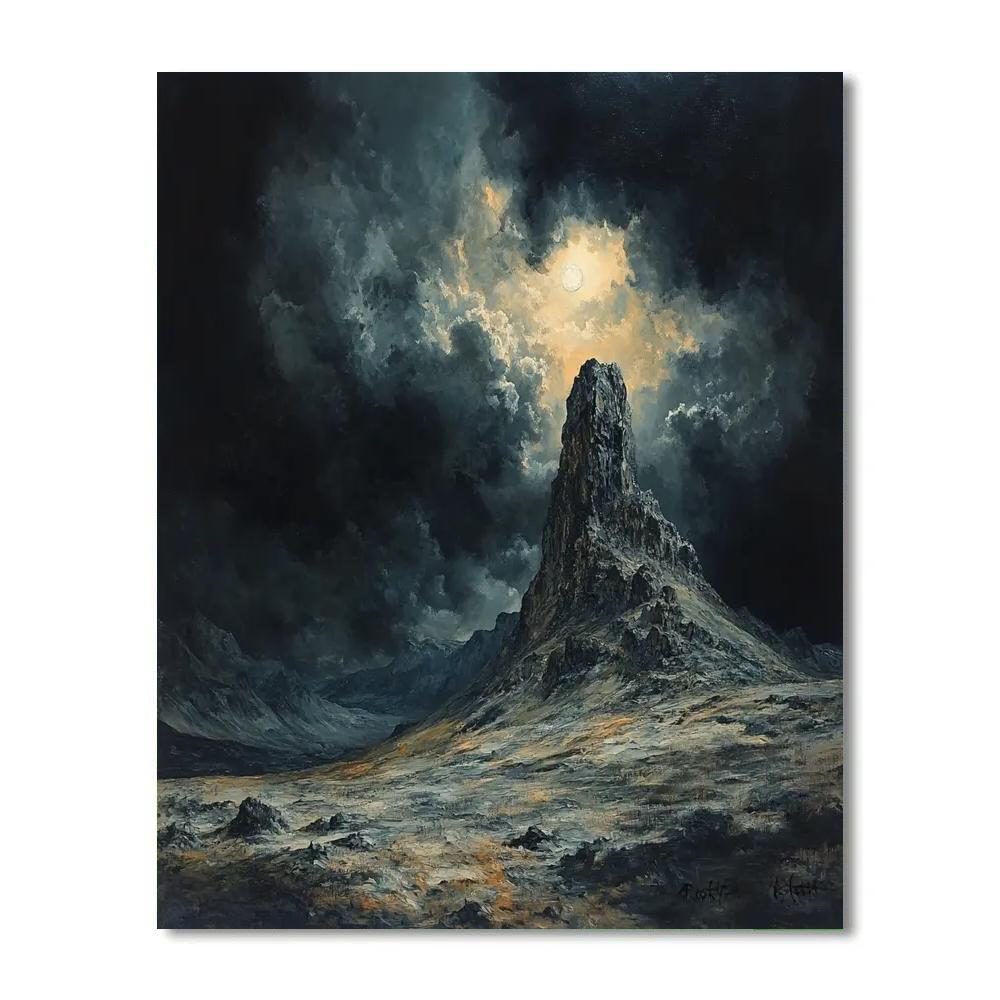 Francisco Goya Inspired Moonlit Crag With Brooding Skies Painting by numbers kit