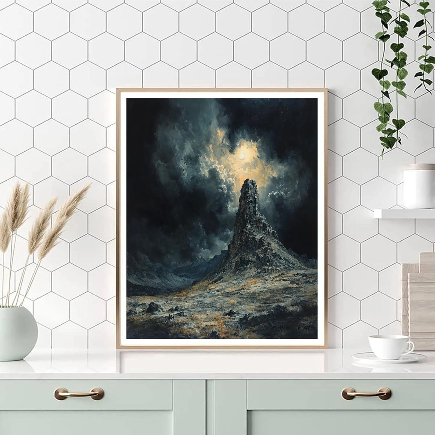 Francisco Goya Inspired Moonlit Crag With Brooding Skies Painting by numbers kit