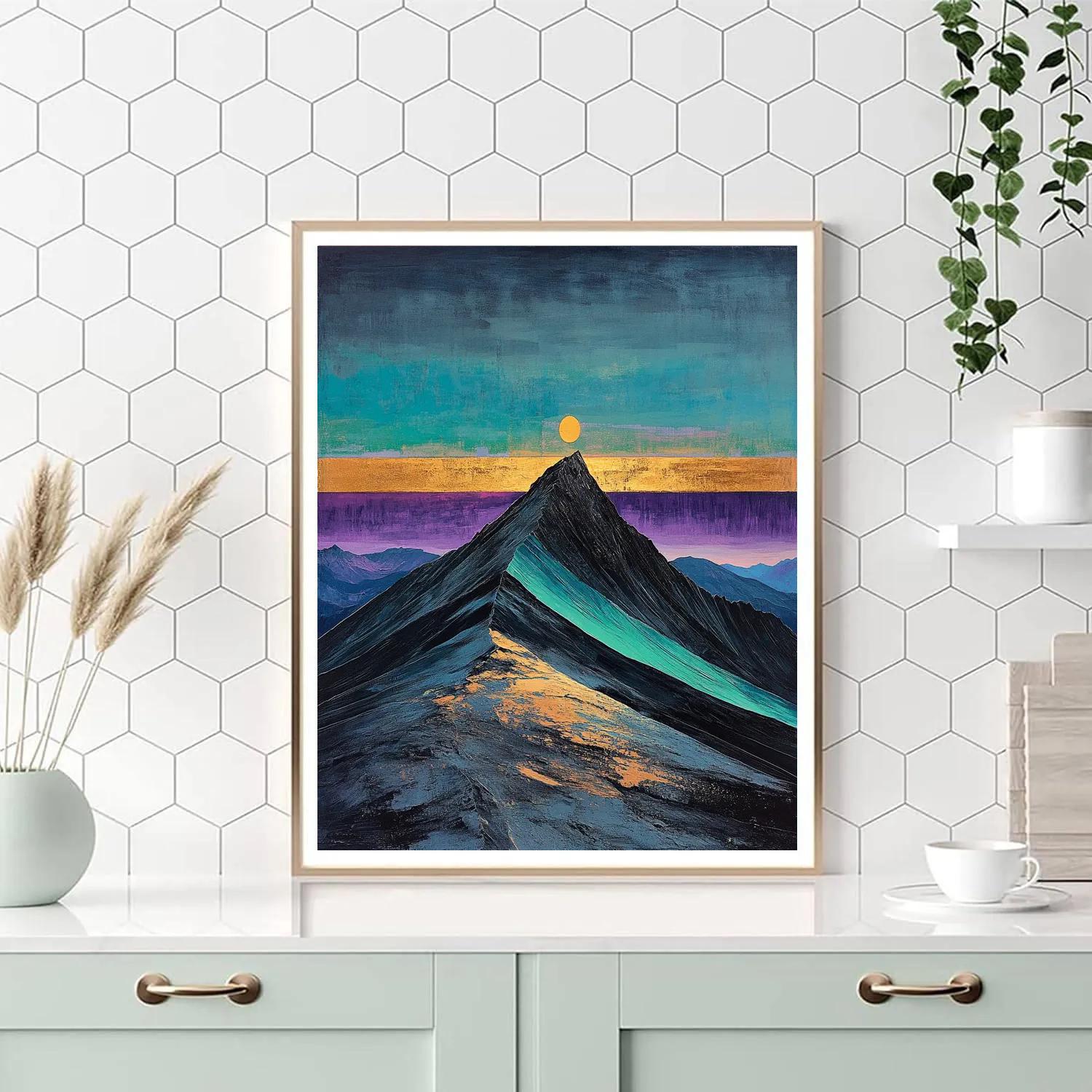 Frederick Varley Inspired Brooding Mountain Under Radiant Horizon painting number kit