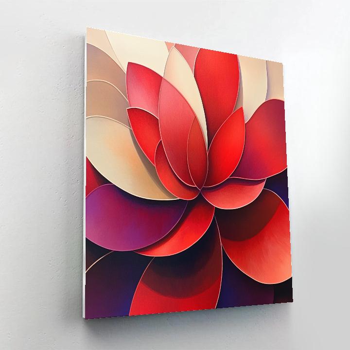 Georgia OKeeffe Inspired Radiant Red Petal Close Up Number painting