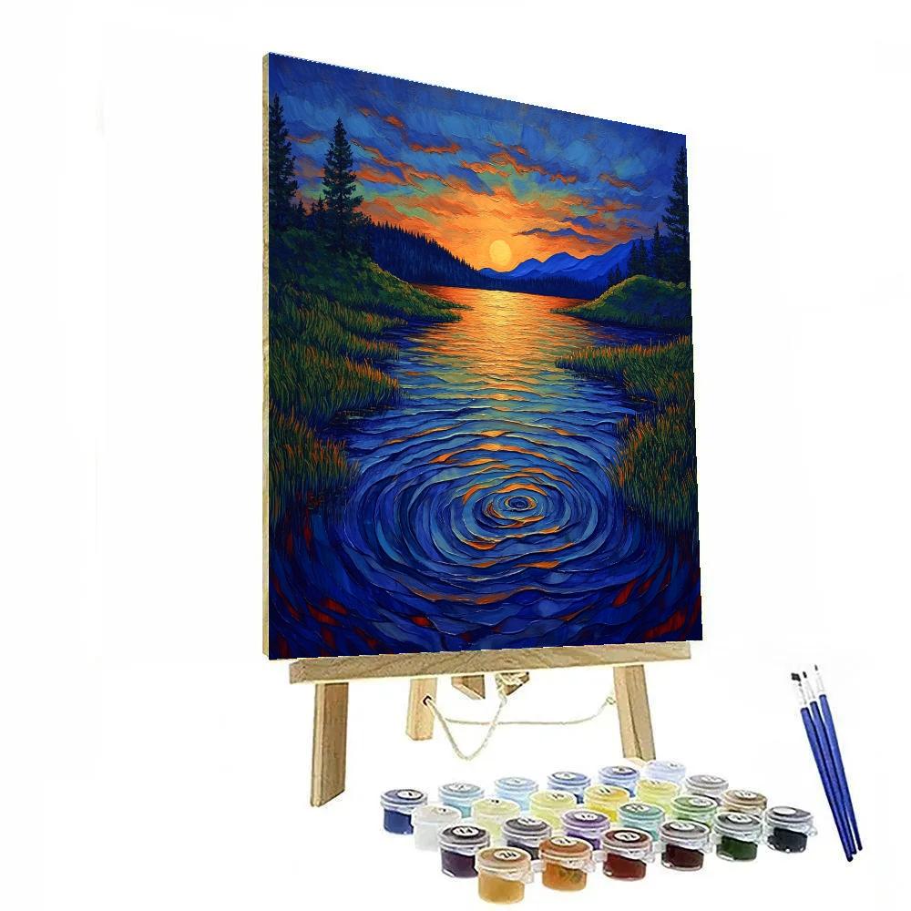 Frederick Varley Inspired Twilight Harmony Over Glowing Lake DIY paint by numbers