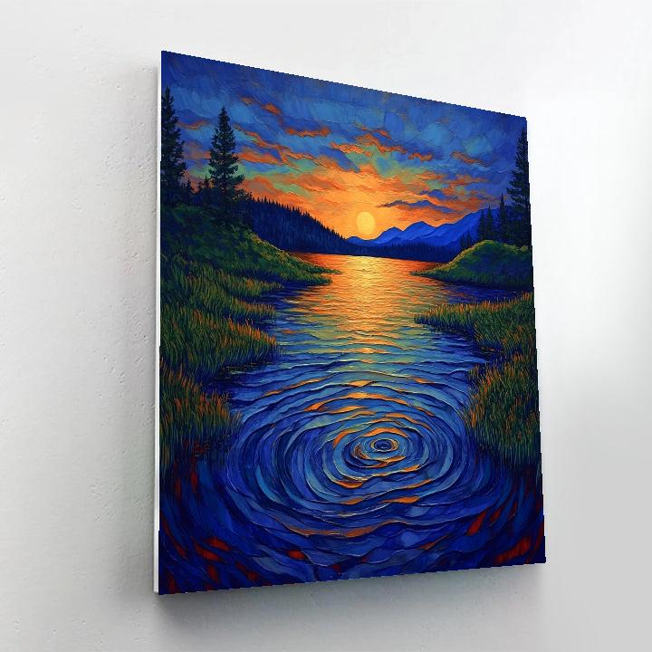Frederick Varley Inspired Twilight Harmony Over Glowing Lake DIY paint by numbers