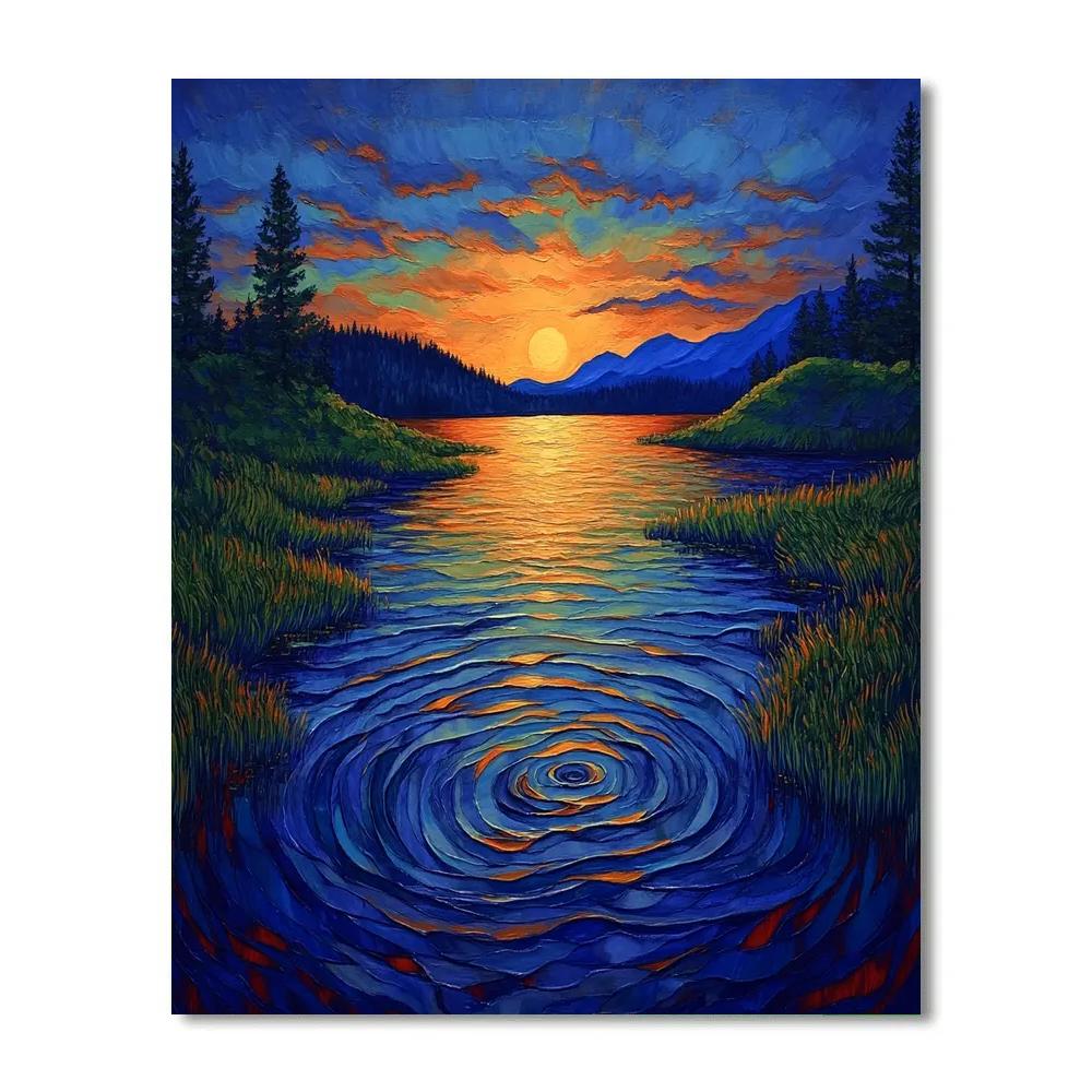 Frederick Varley Inspired Twilight Harmony Over Glowing Lake DIY paint by numbers