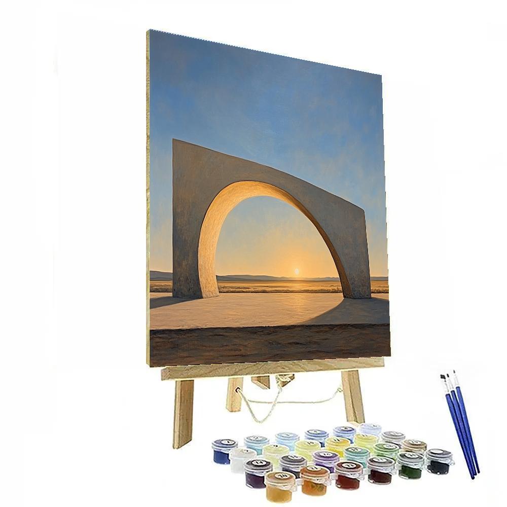 Georgia OKeeffe Inspired Desert Bone Silhouette Against Sky Paint by numbers kits