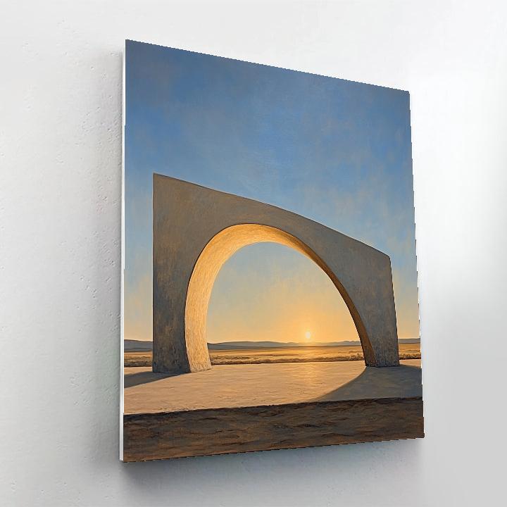 Georgia OKeeffe Inspired Desert Bone Silhouette Against Sky Paint by numbers kits