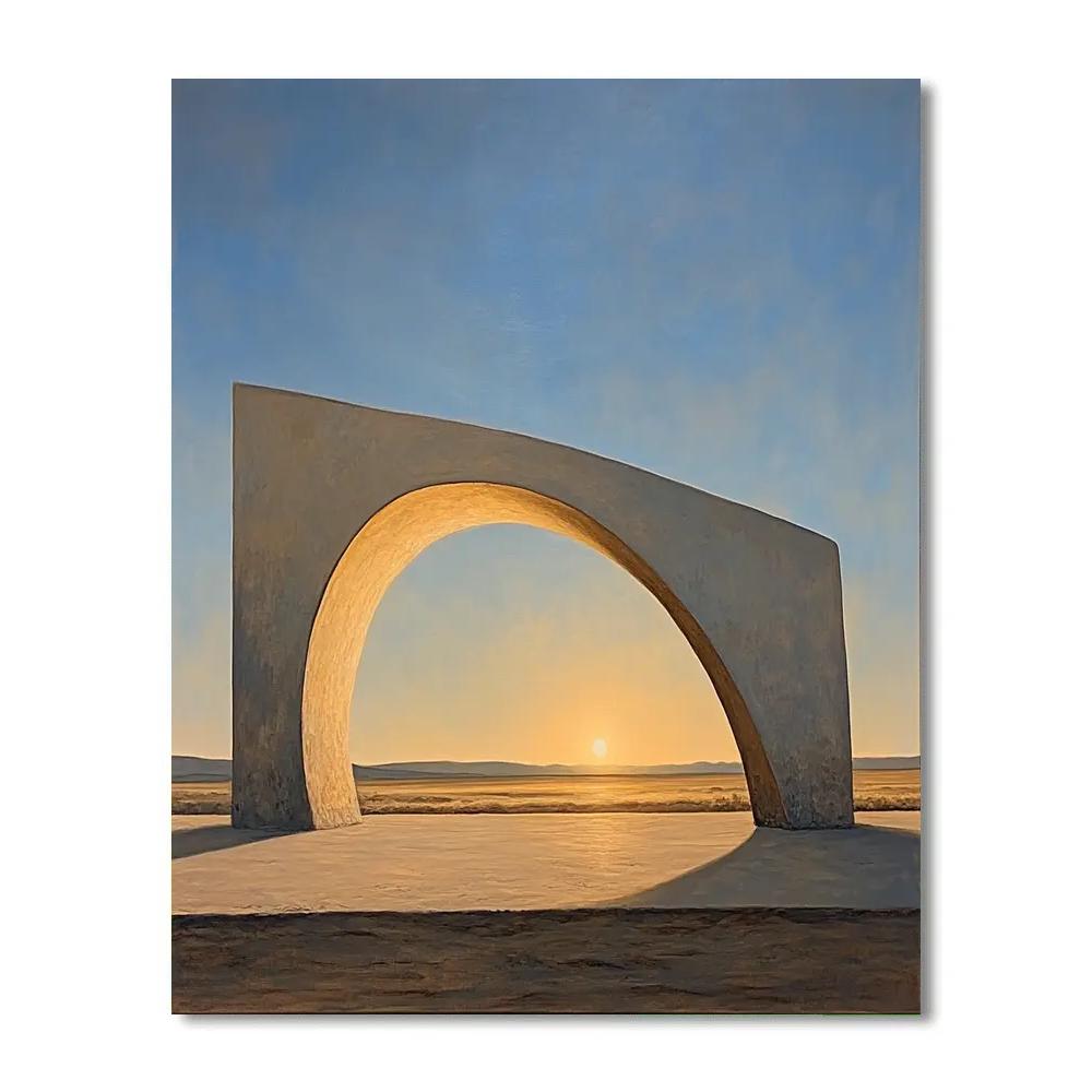 Georgia OKeeffe Inspired Desert Bone Silhouette Against Sky Paint by numbers kits