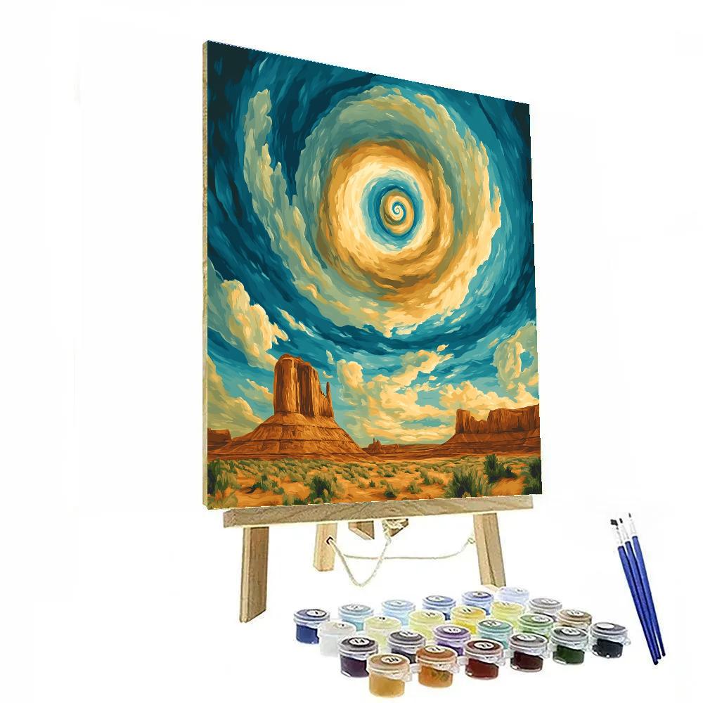 Georgia OKeeffe Inspired Spiral Cloud Over Mesa paint by number