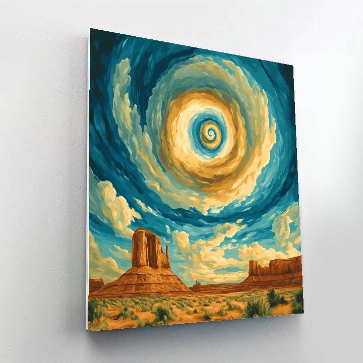 Georgia OKeeffe Inspired Spiral Cloud Over Mesa paint by number