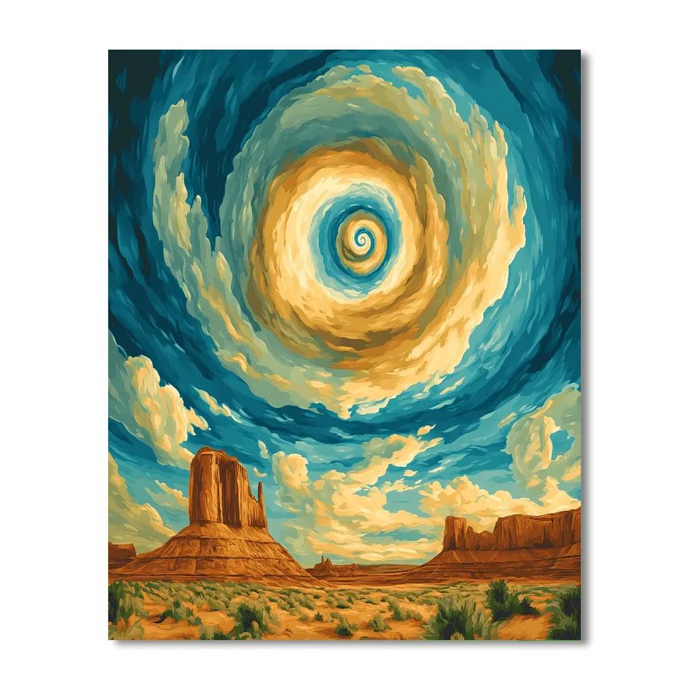 Georgia OKeeffe Inspired Spiral Cloud Over Mesa paint by number