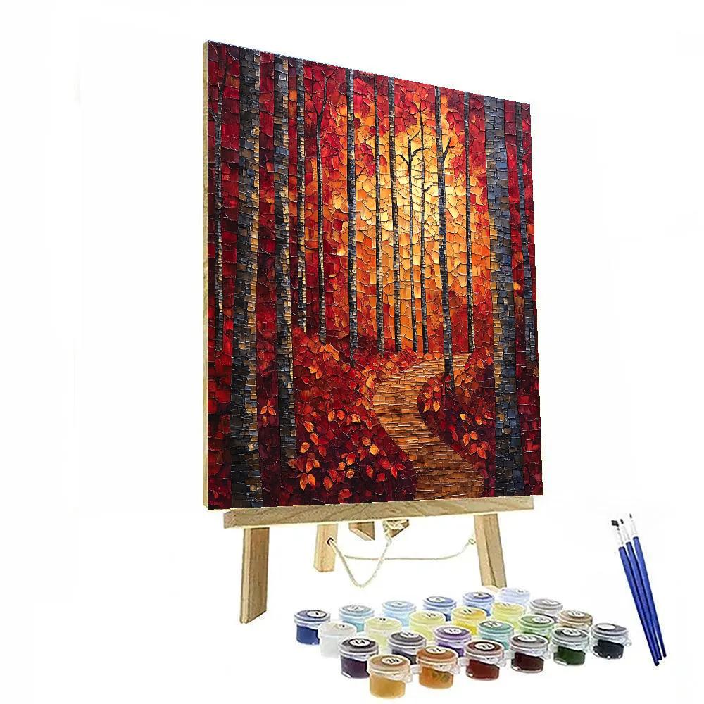 Jean-Paul Riopelle Inspired Mosaic Autumn Canopy paint by color