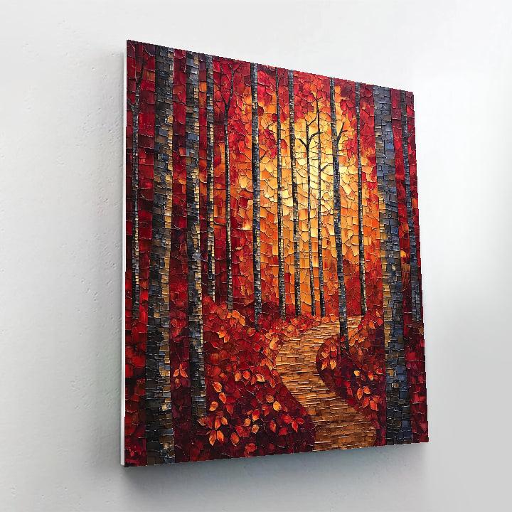 Jean-Paul Riopelle Inspired Mosaic Autumn Canopy paint by color