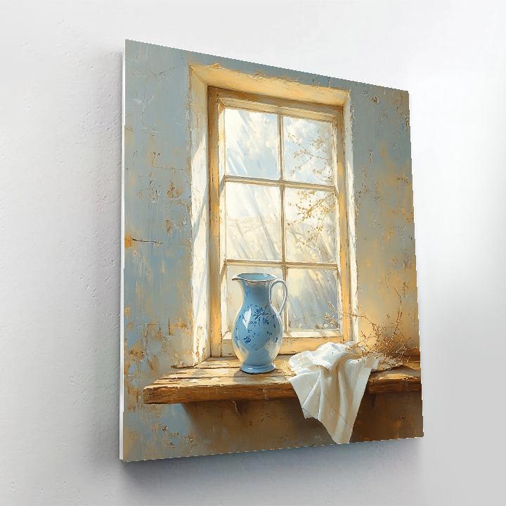 Johannes Vermeer Inspired Luminous Delft Window With Blue Jug paint by numbers