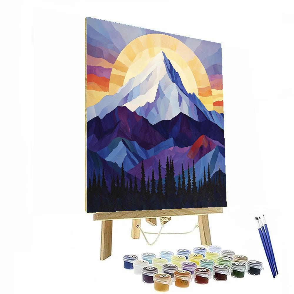 Lawren Harris Inspired Snow-Capped Monolith At Dawn Numbered painting kits