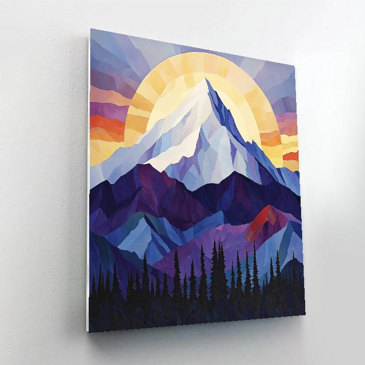 Lawren Harris Inspired Snow-Capped Monolith At Dawn Numbered painting kits