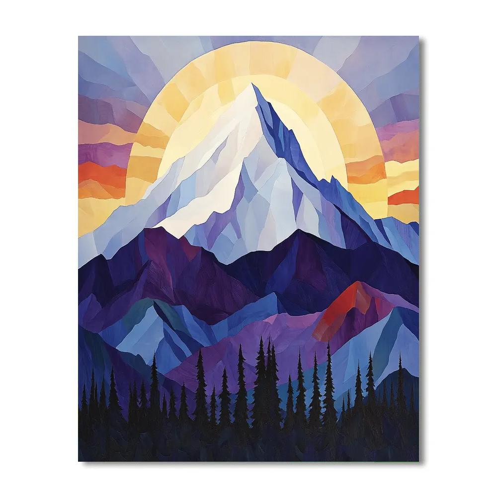 Lawren Harris Inspired Snow-Capped Monolith At Dawn Numbered painting kits