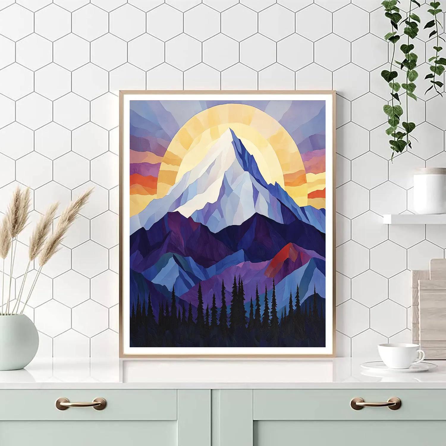 Lawren Harris Inspired Snow-Capped Monolith At Dawn Numbered painting kits