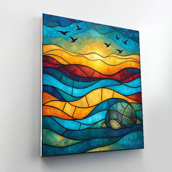 Norval Morrisseau Inspired Turtle Of The Celestial River painting number kit