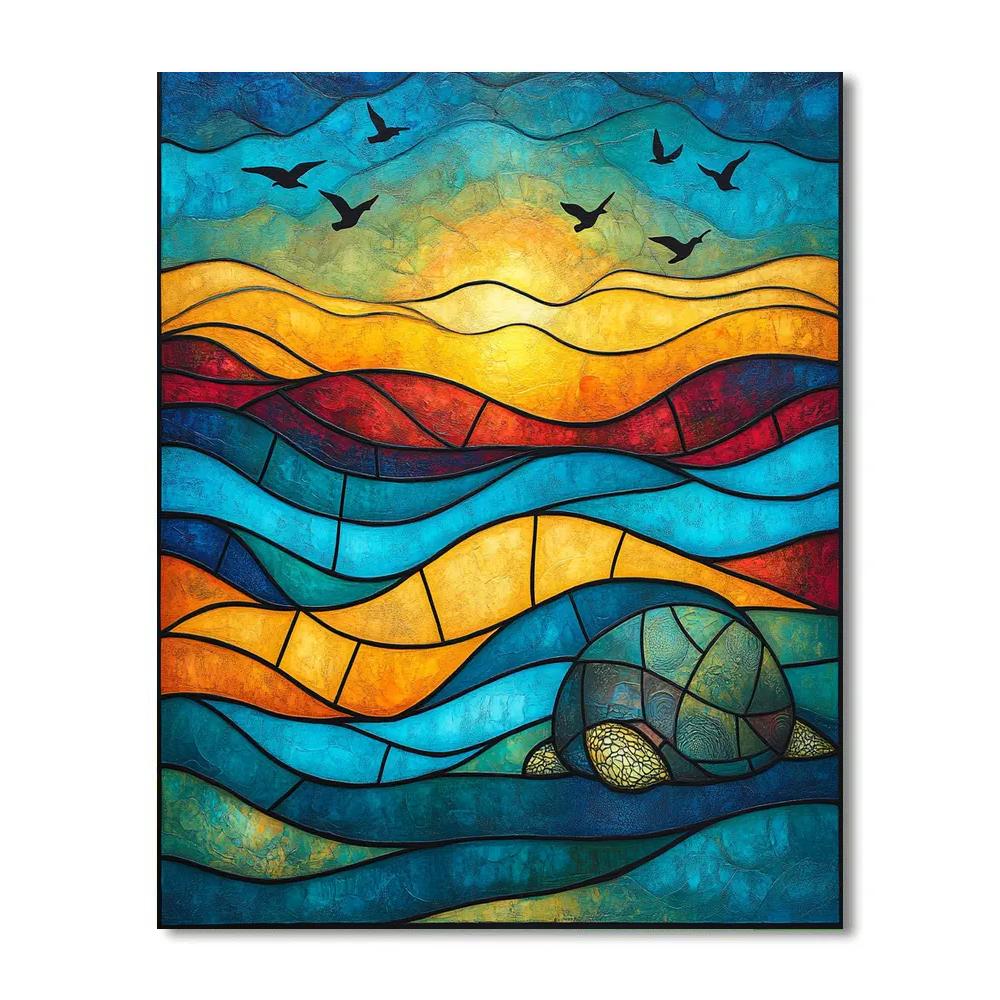 Norval Morrisseau Inspired Turtle Of The Celestial River painting number kit