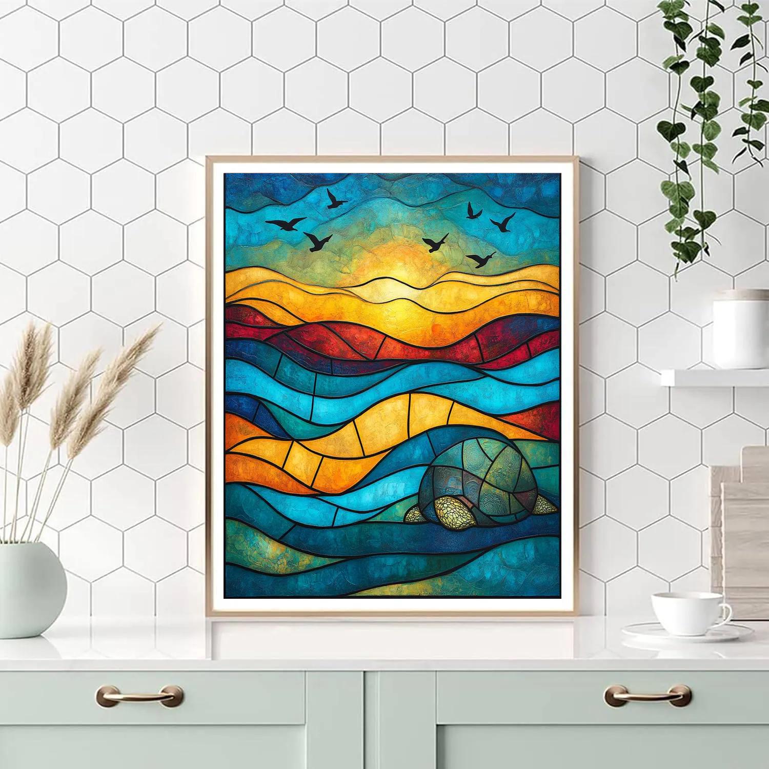 Norval Morrisseau Inspired Turtle Of The Celestial River painting number kit