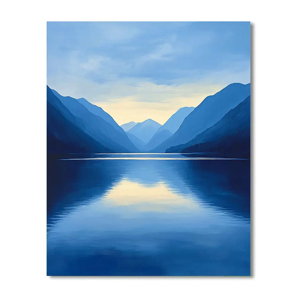 Lawren Harris Inspired Northern Lake Of Quiet Light paint by numbers