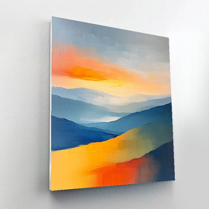 Jean-Paul Riopelle Inspired Vibrant Dawn Over Abstract Landscape DIY paint by numbers