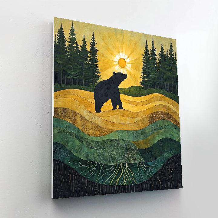 Norval Morrisseau Inspired Bear Of The Morning Sun paint by number