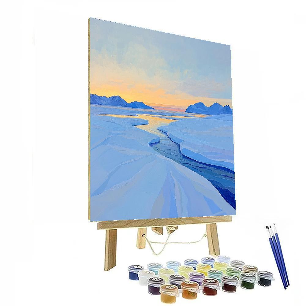 Lawren Harris Inspired Cerulean Icefields At Dawn Numbered painting kits