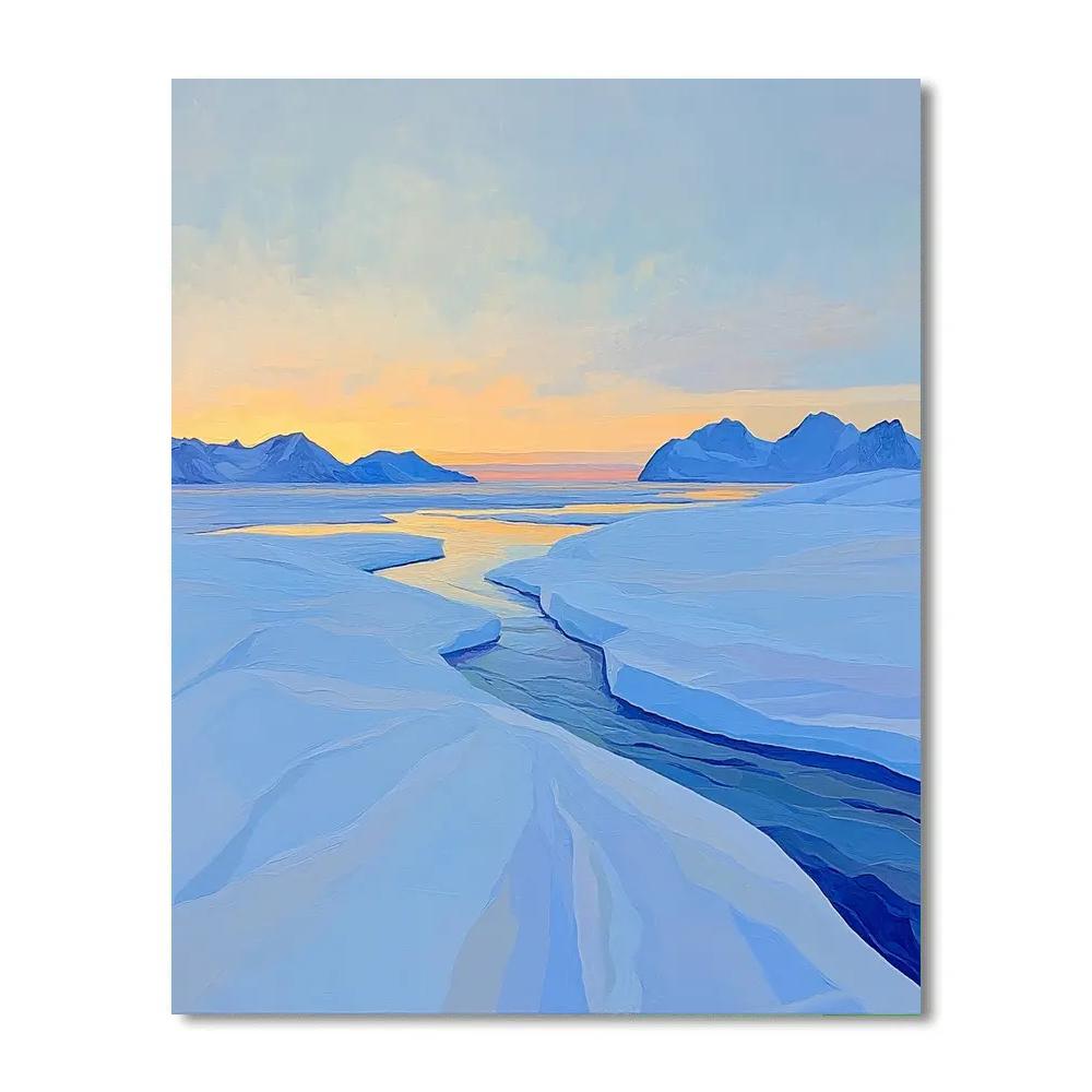 Lawren Harris Inspired Cerulean Icefields At Dawn Numbered painting kits