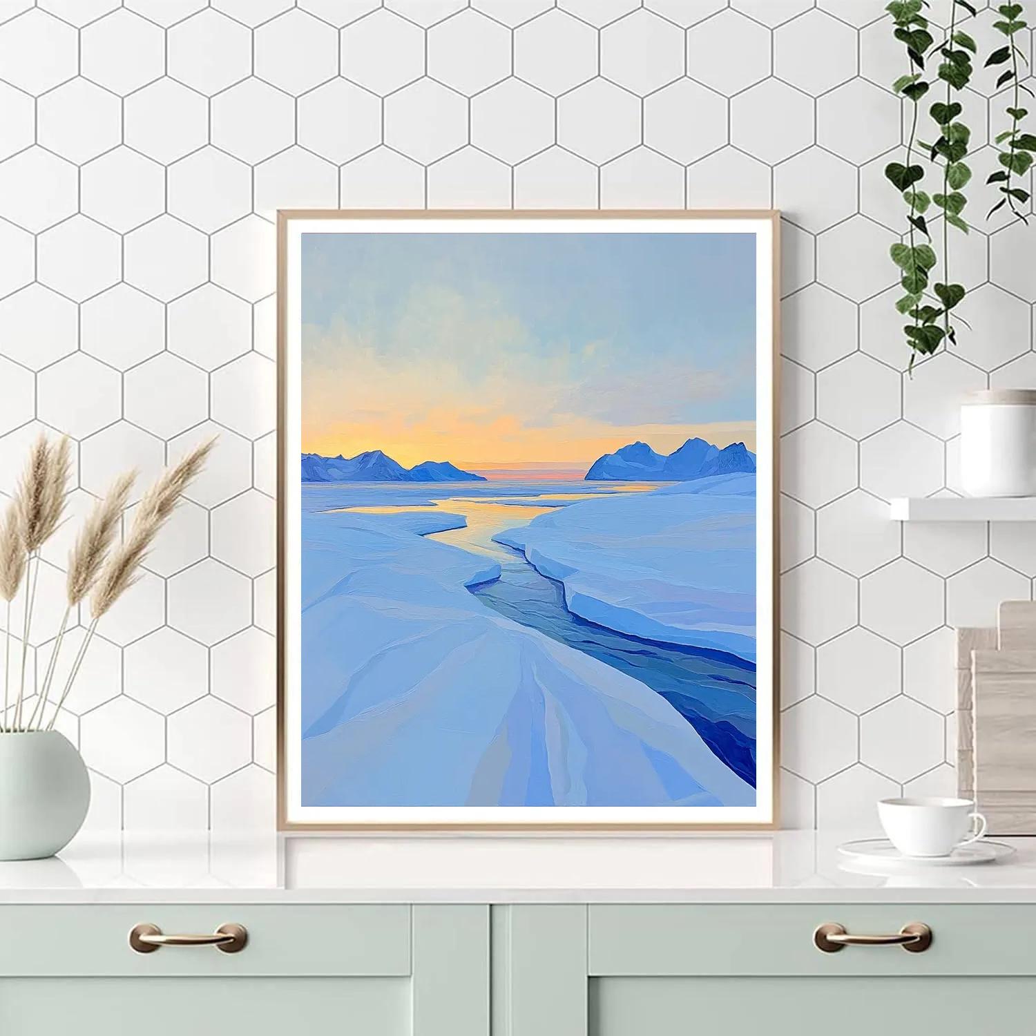 Lawren Harris Inspired Cerulean Icefields At Dawn Numbered painting kits