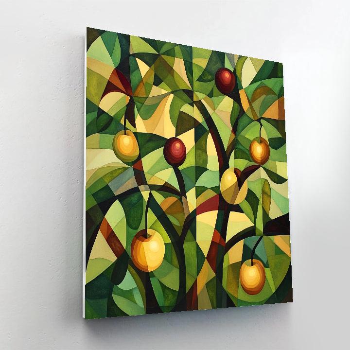 Pablo Picasso Inspired Fractured Cubist Orchard Number painting