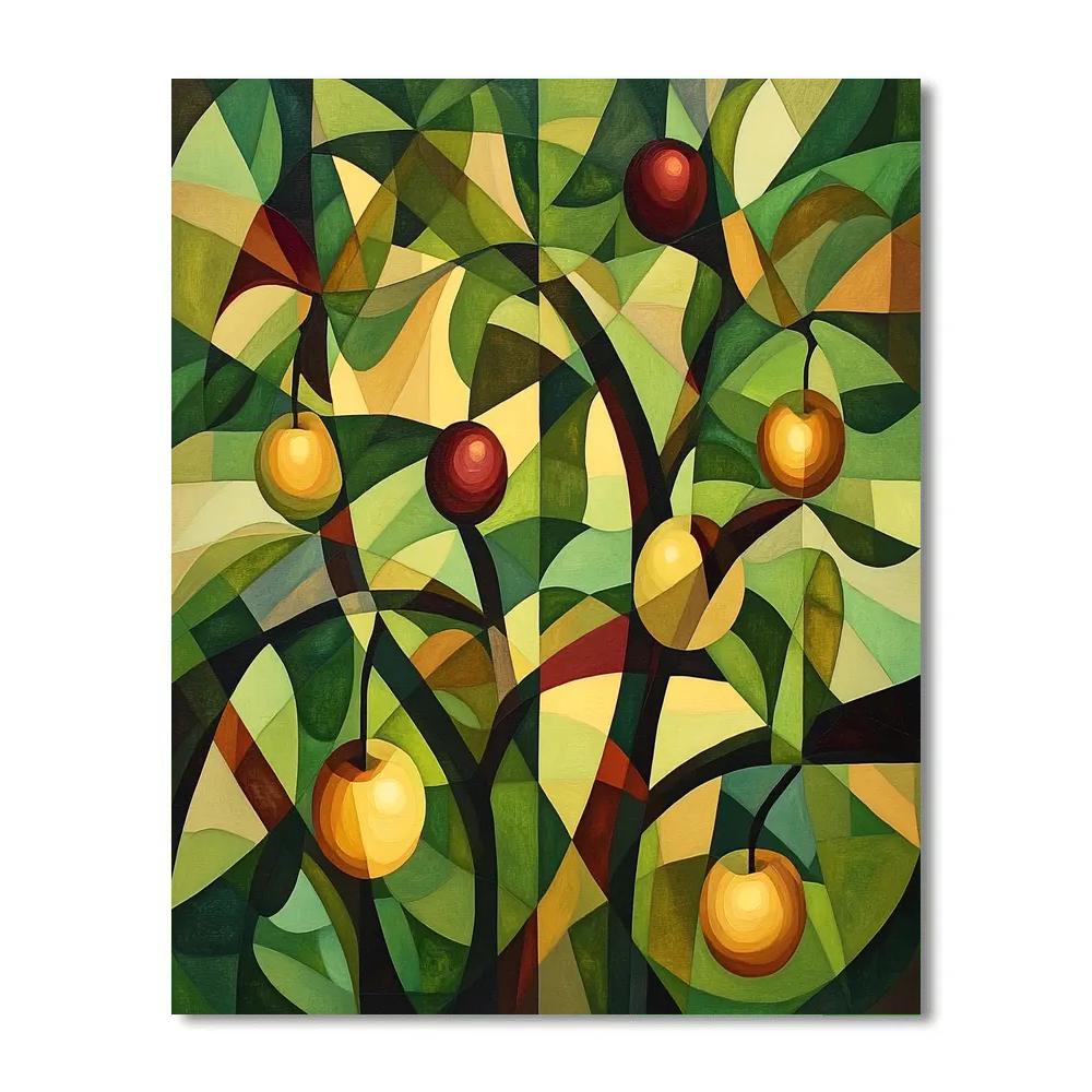 Pablo Picasso Inspired Fractured Cubist Orchard Number painting