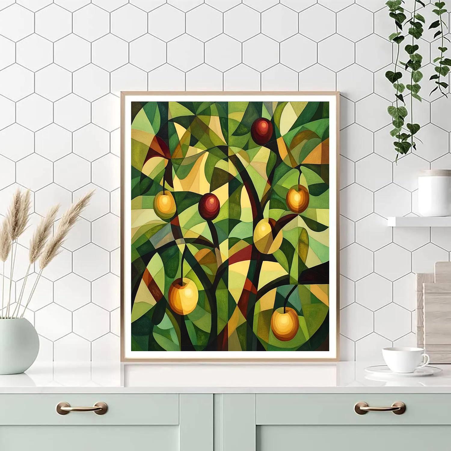 Pablo Picasso Inspired Fractured Cubist Orchard Number painting