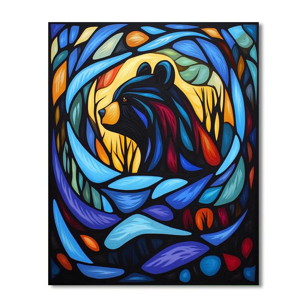 Norval Morrisseau Inspired Spirit Bear Of The Northern Winds Paint by numbers kits