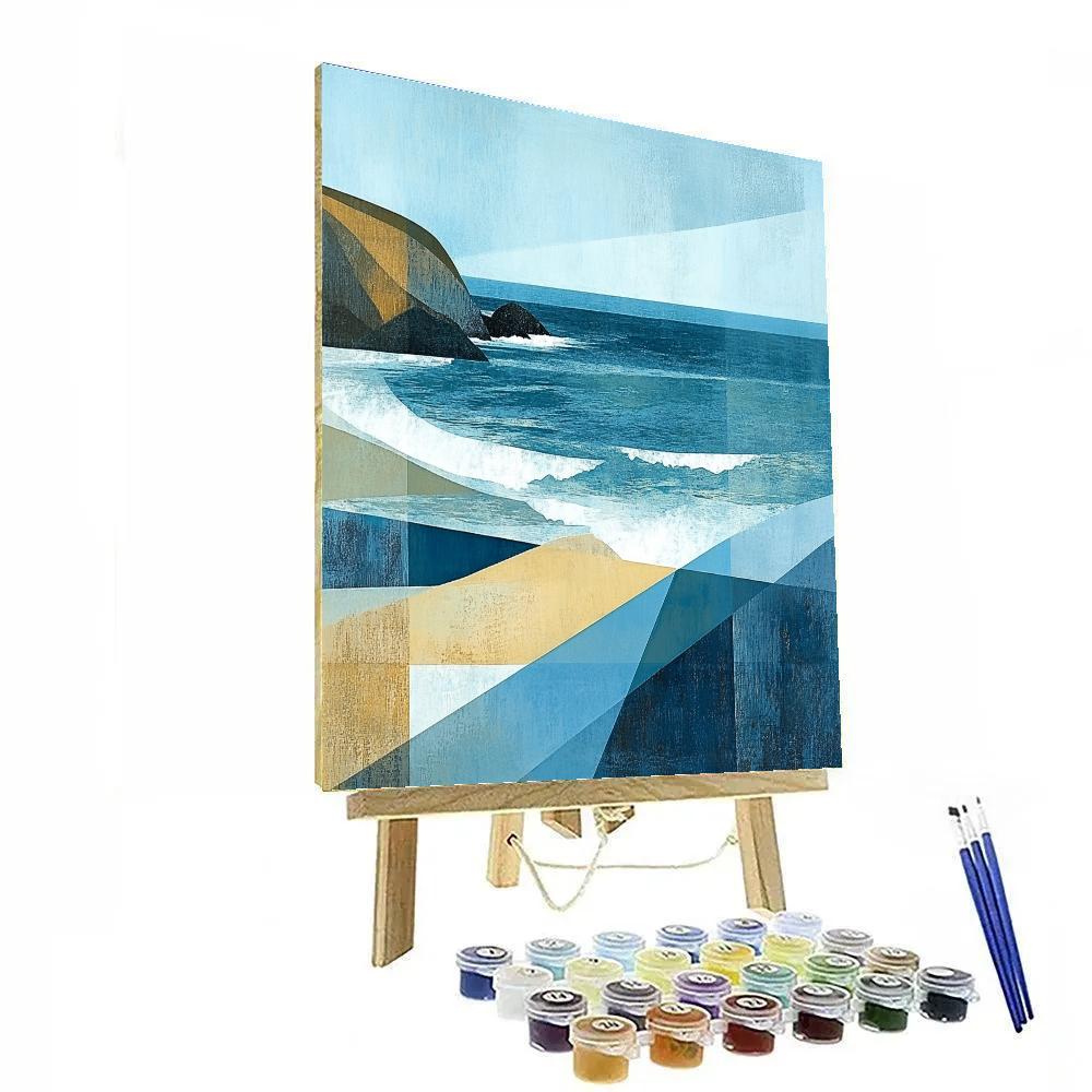 Pablo Picasso Inspired Cubist Abstract Coastal Landscape Painting by numbers kit