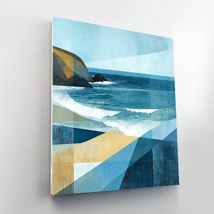 Pablo Picasso Inspired Cubist Abstract Coastal Landscape Painting by numbers kit