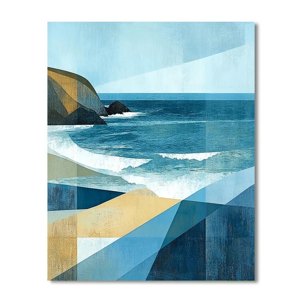 Pablo Picasso Inspired Cubist Abstract Coastal Landscape Painting by numbers kit