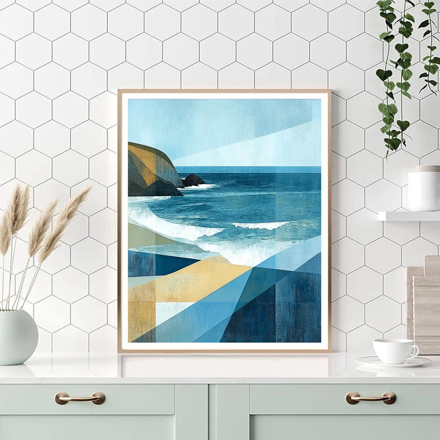 Pablo Picasso Inspired Cubist Abstract Coastal Landscape Painting by numbers kit