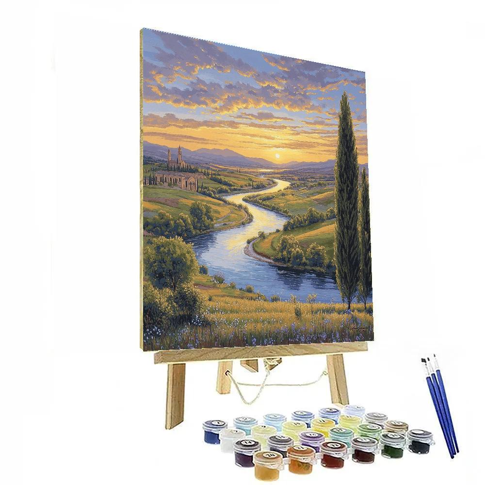 Raphael Inspired Luminous Renaissance Riverbend Paint by numbers art