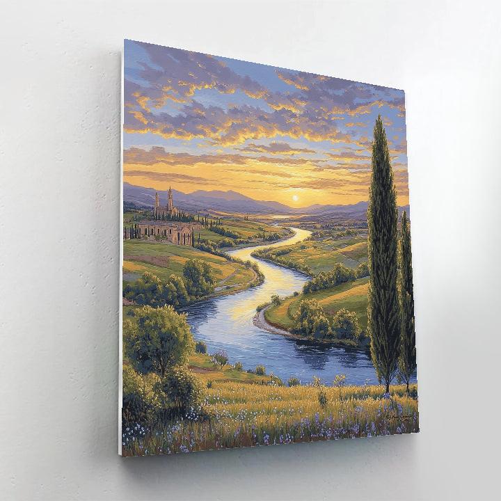 Raphael Inspired Luminous Renaissance Riverbend Paint by numbers art