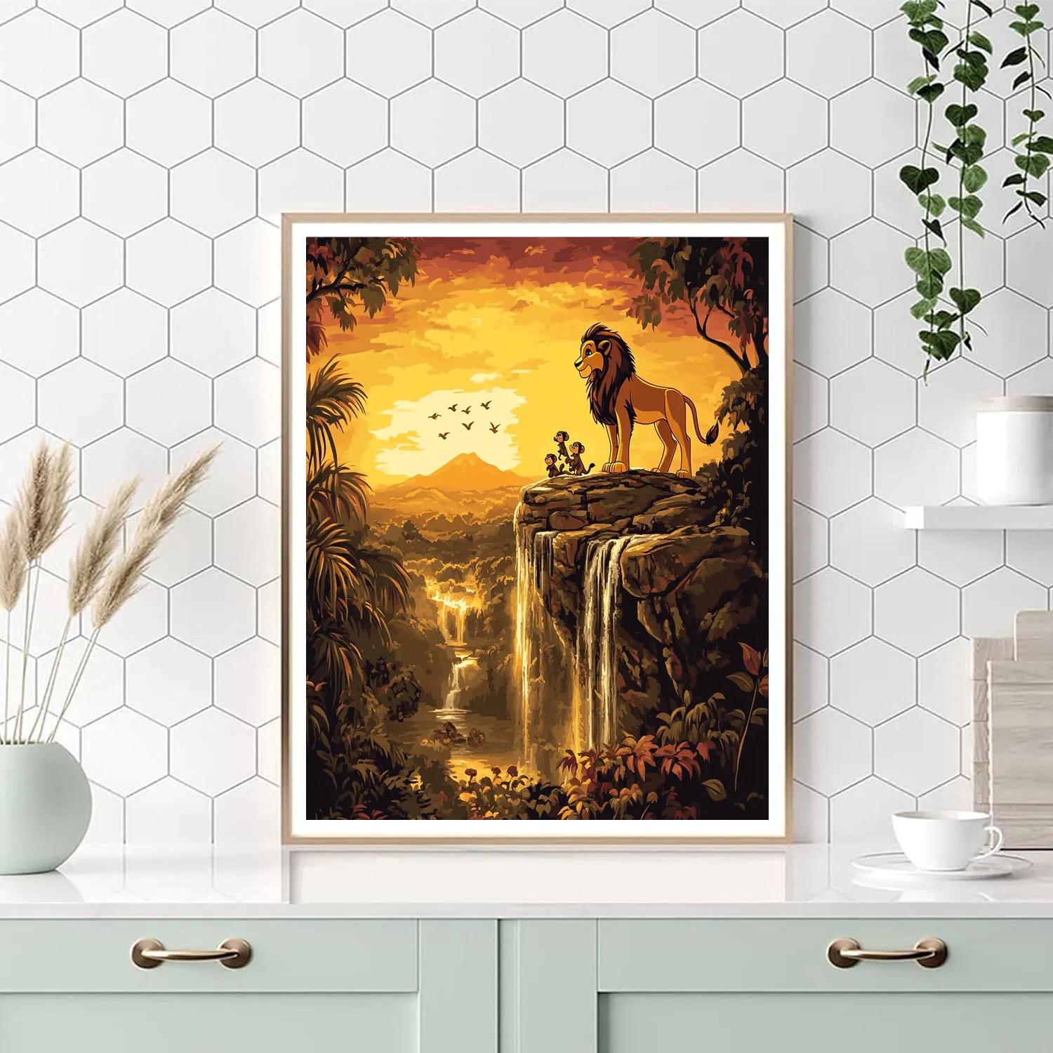 Simba Jungle Sunset Painting by numbers kit