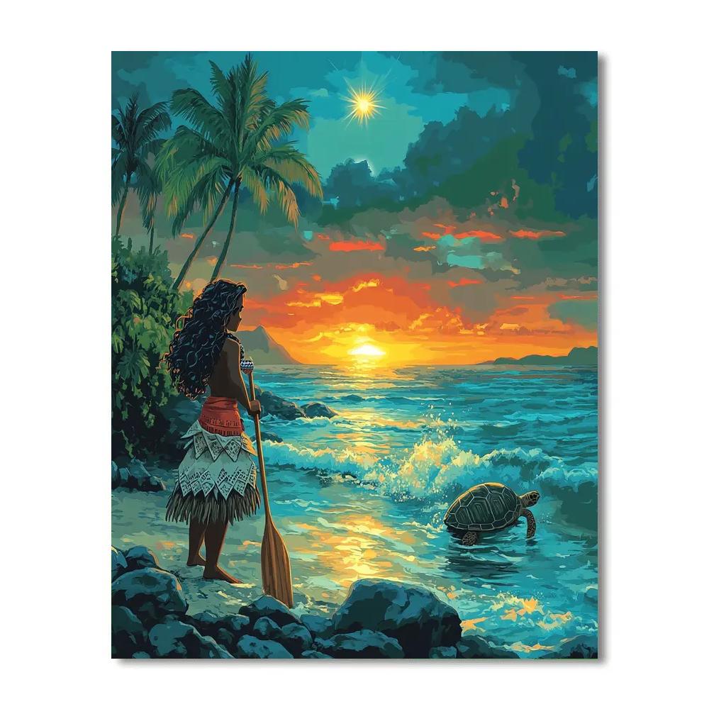 Moana Ocean Sunset Paint by numbers art