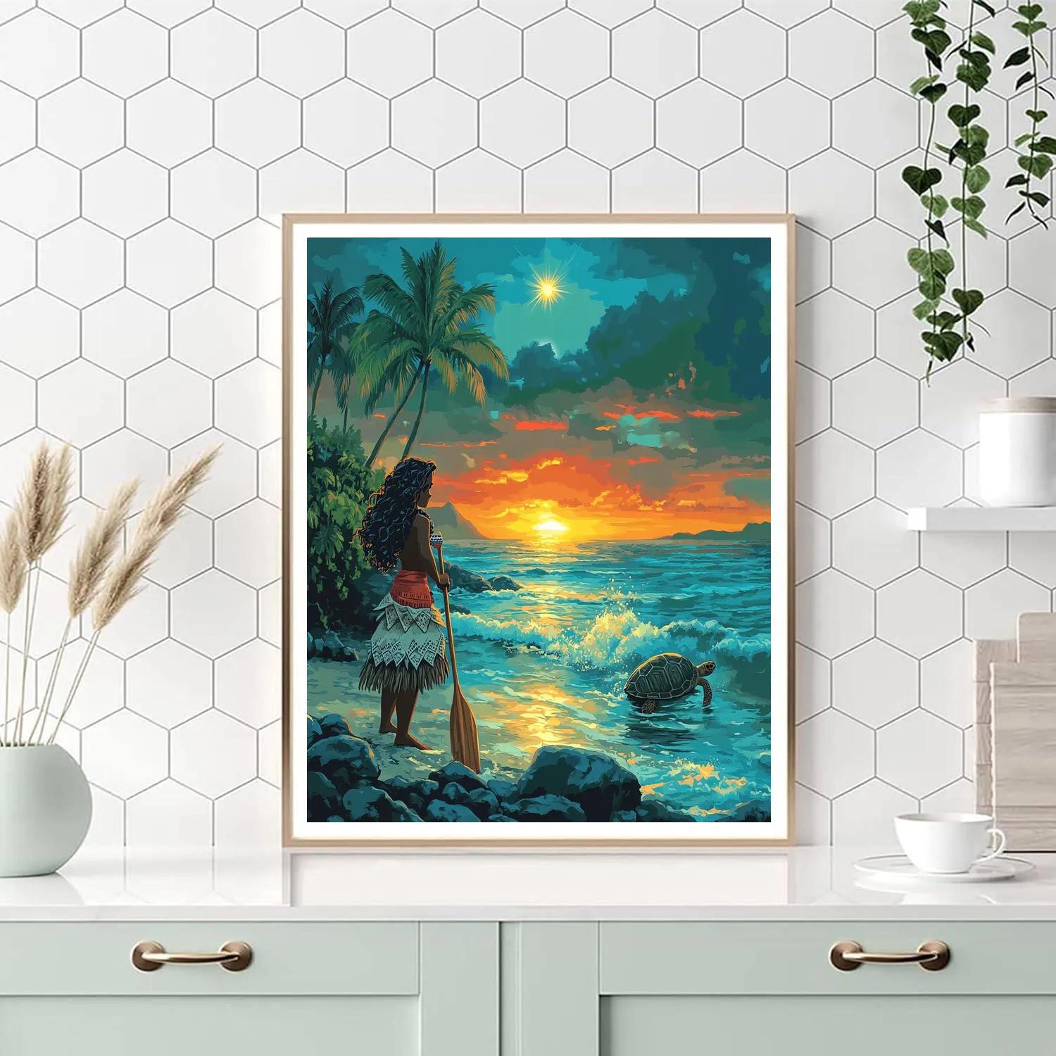 Moana Ocean Sunset Paint by numbers art