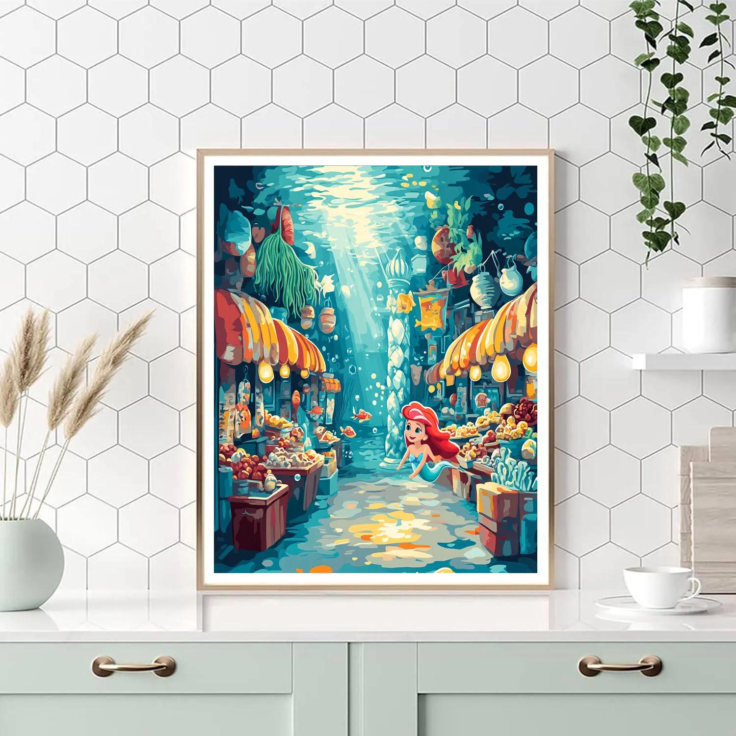 Ariel Undersea Market paint by numbers