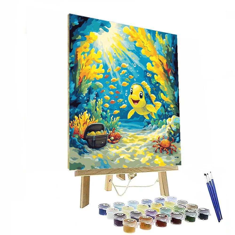 Flounder Reef Race Paint by numbers art