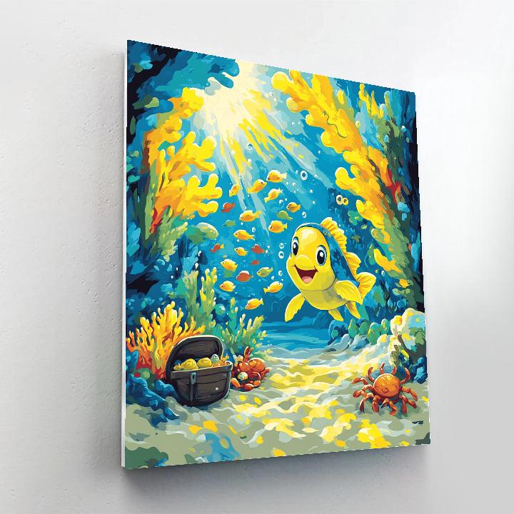 Flounder Reef Race Paint by numbers art